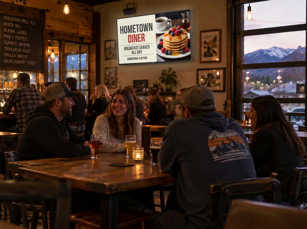 Hitlist Media ad screen in a taprooms and distilleries